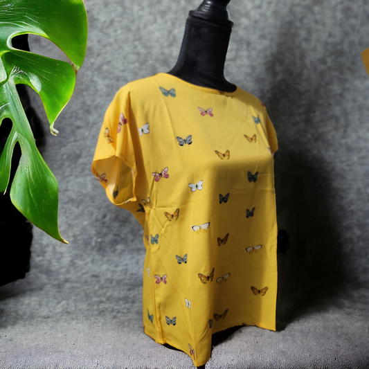 Yellow Butterfly Blouse Size M