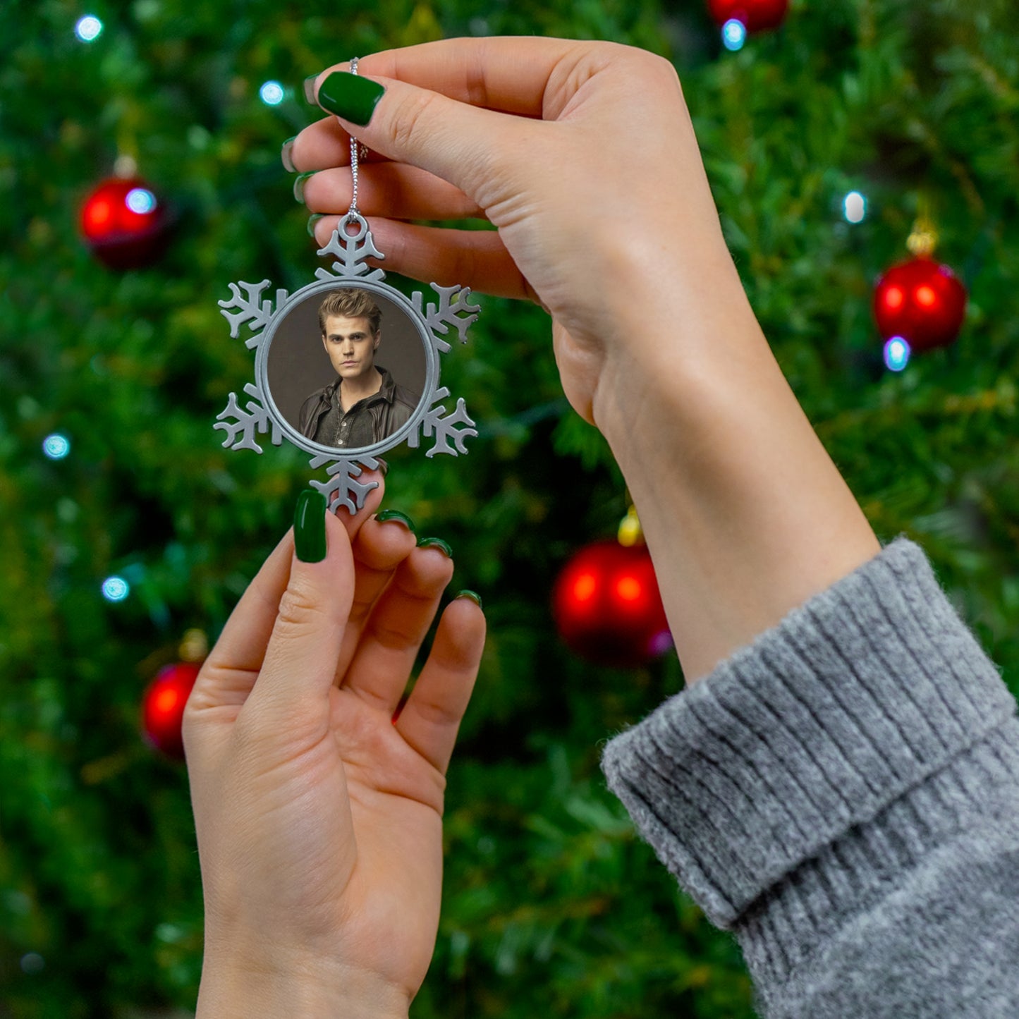 Stefan Salvatore Pewter Snowflake Ornament Vampire Diaries