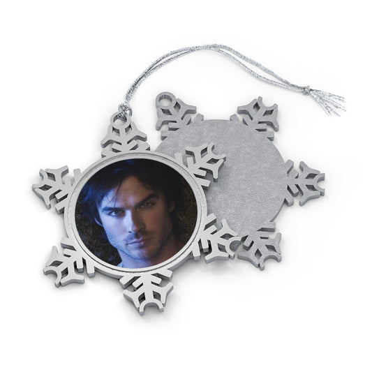 Damon Salvatore Pewter Snowflake Ornament Vampire Diaries