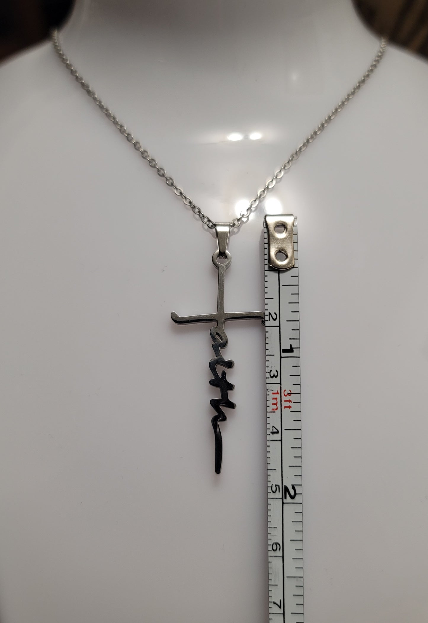 Faith cross stainless steel necklace