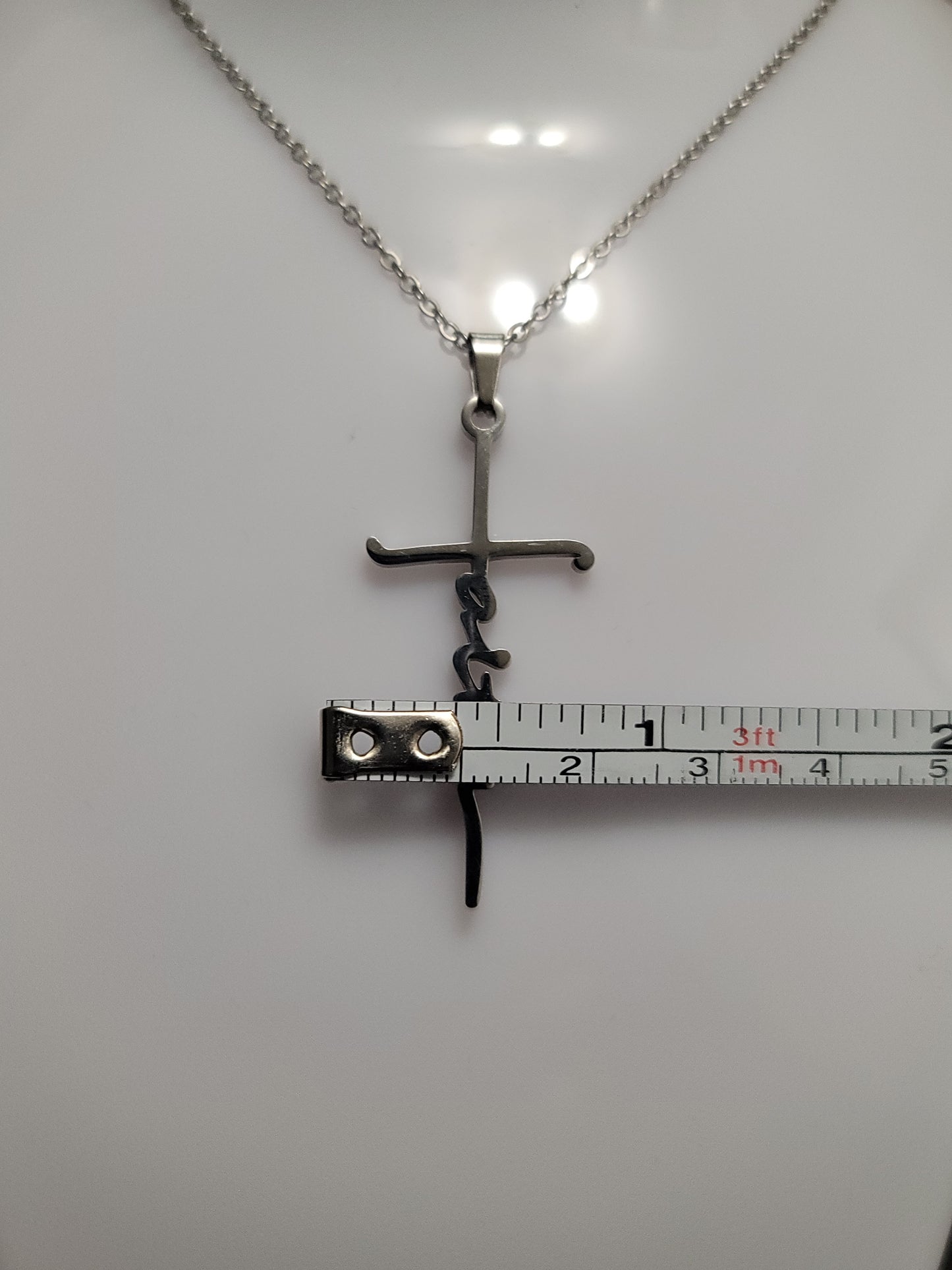 Faith cross stainless steel necklace