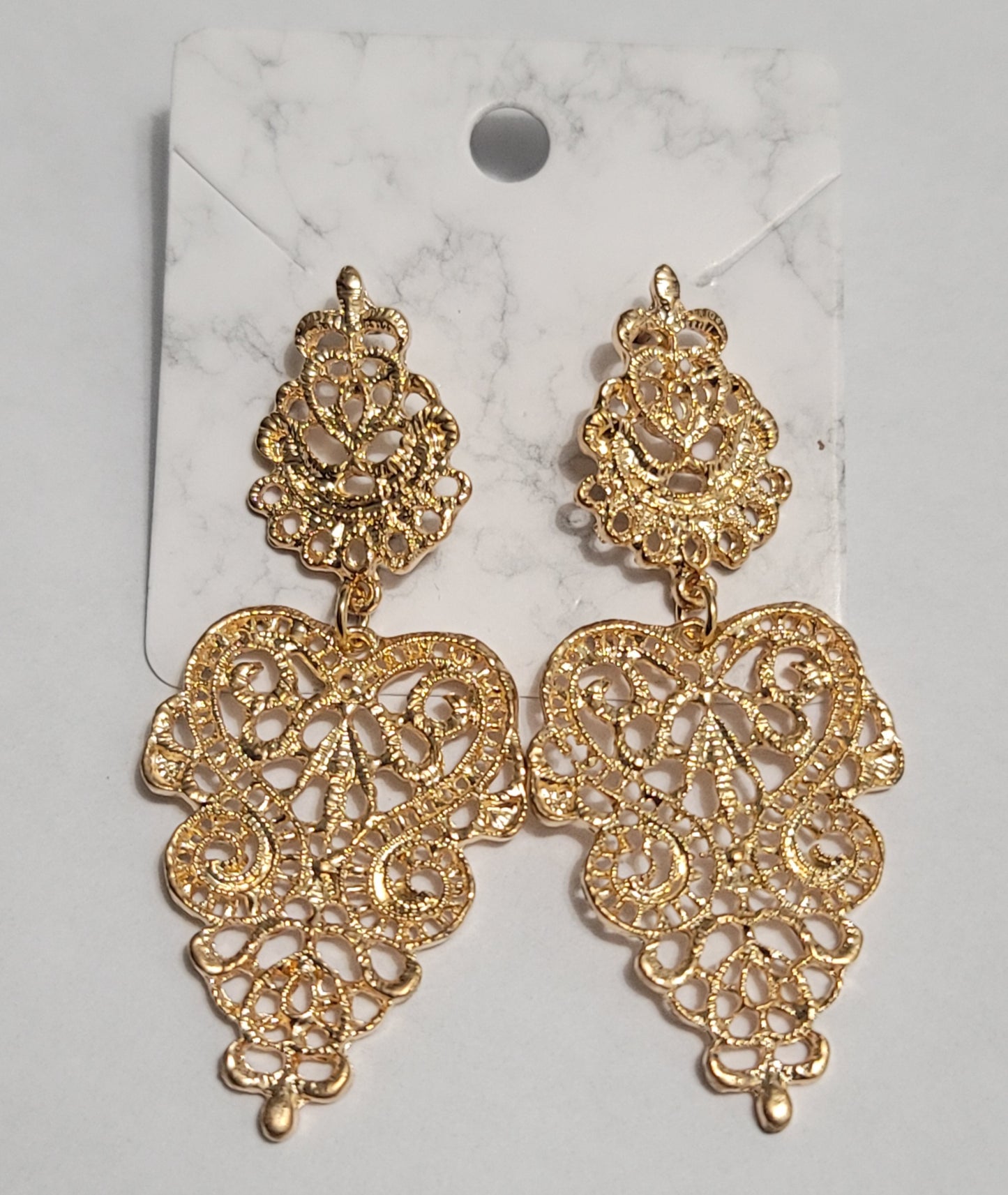 Vintage style gold post earrings