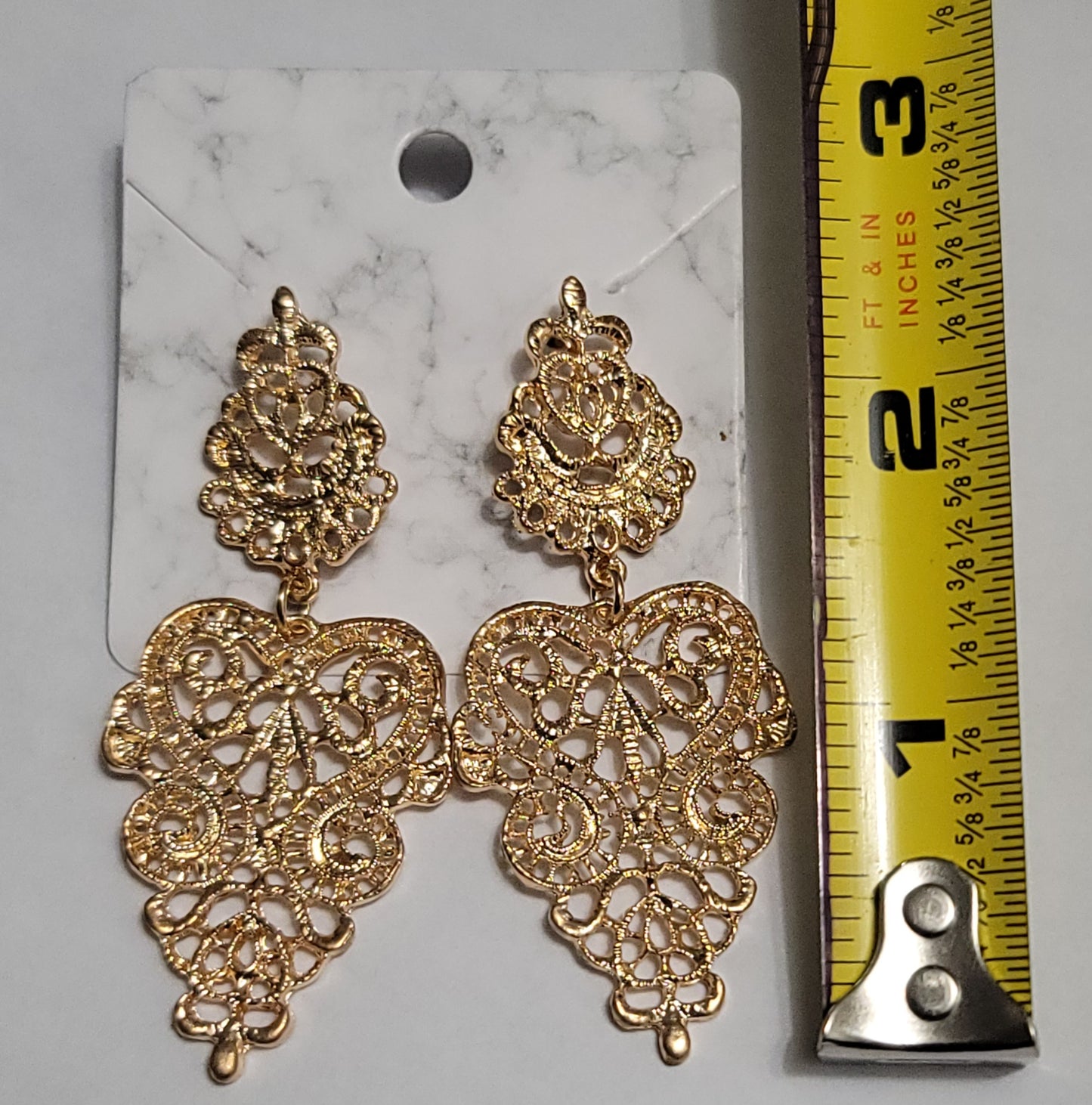 Vintage style gold post earrings