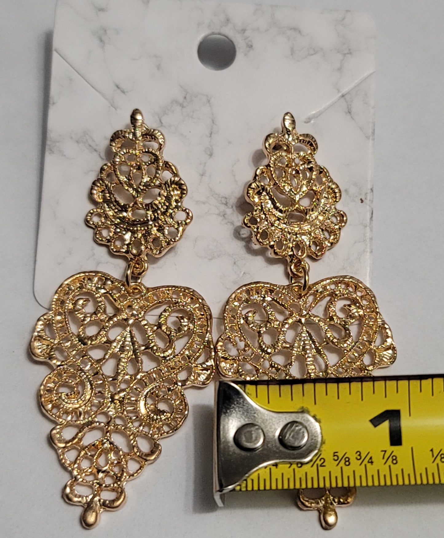 Vintage style gold post earrings