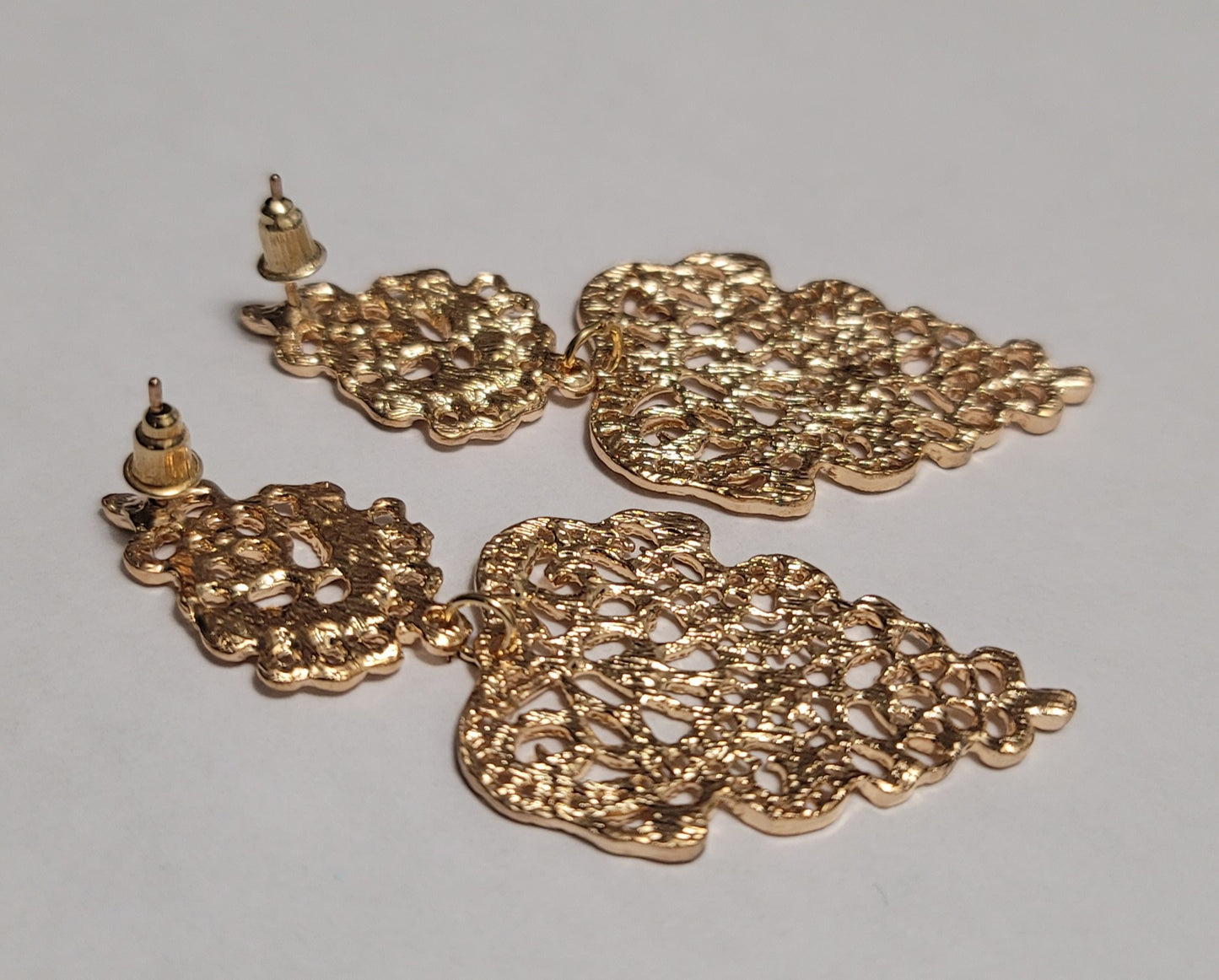 Vintage style gold post earrings