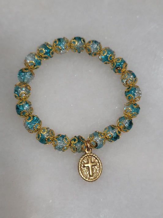 Handmade by BB Religious bead stretch bracelet