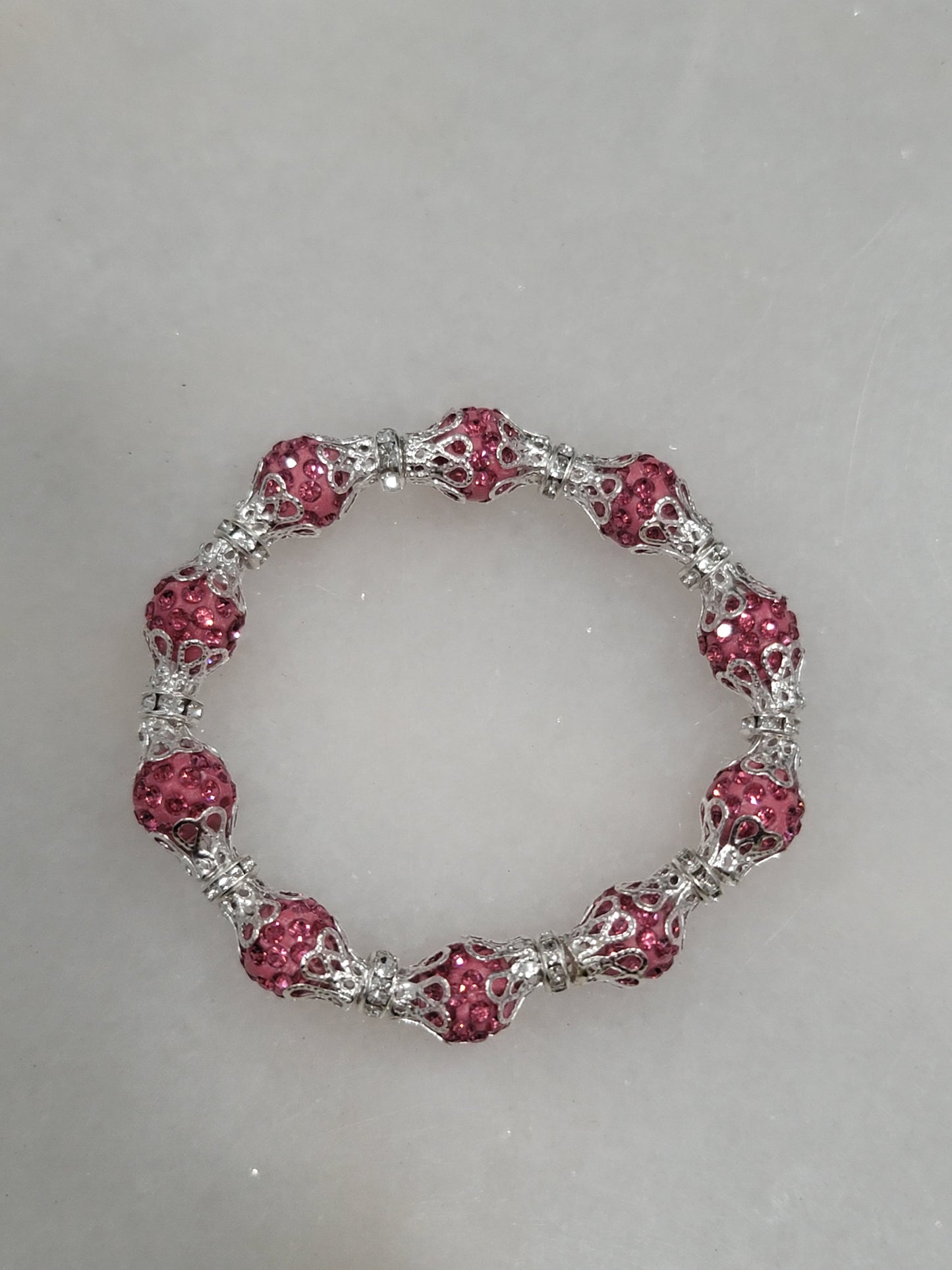 Handmade by BB rhinestone bead stretch bracelet