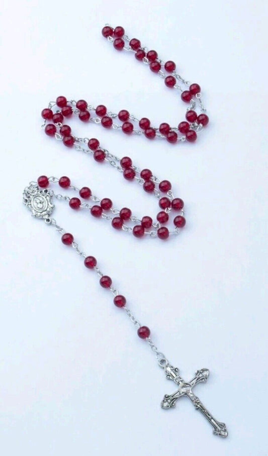 Red Rosary Glass Beads