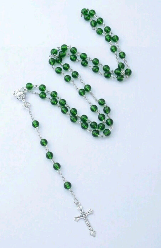 Green Rosary Glass Beads