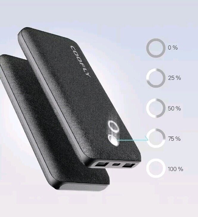 Portable Charger 10000mAh 5V/3A Power Bank USB C in&Out High-Speed