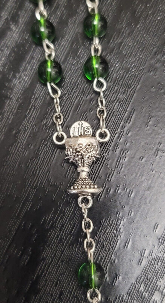 Green Rosary Glass Beads