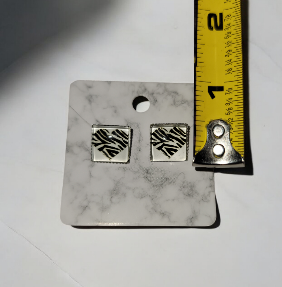 Zebra post stud earrings EDS Ehlers danlos syndrome awareness