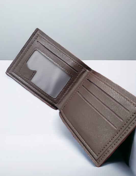 Mens Wallet Coffee Brown Pu Leather