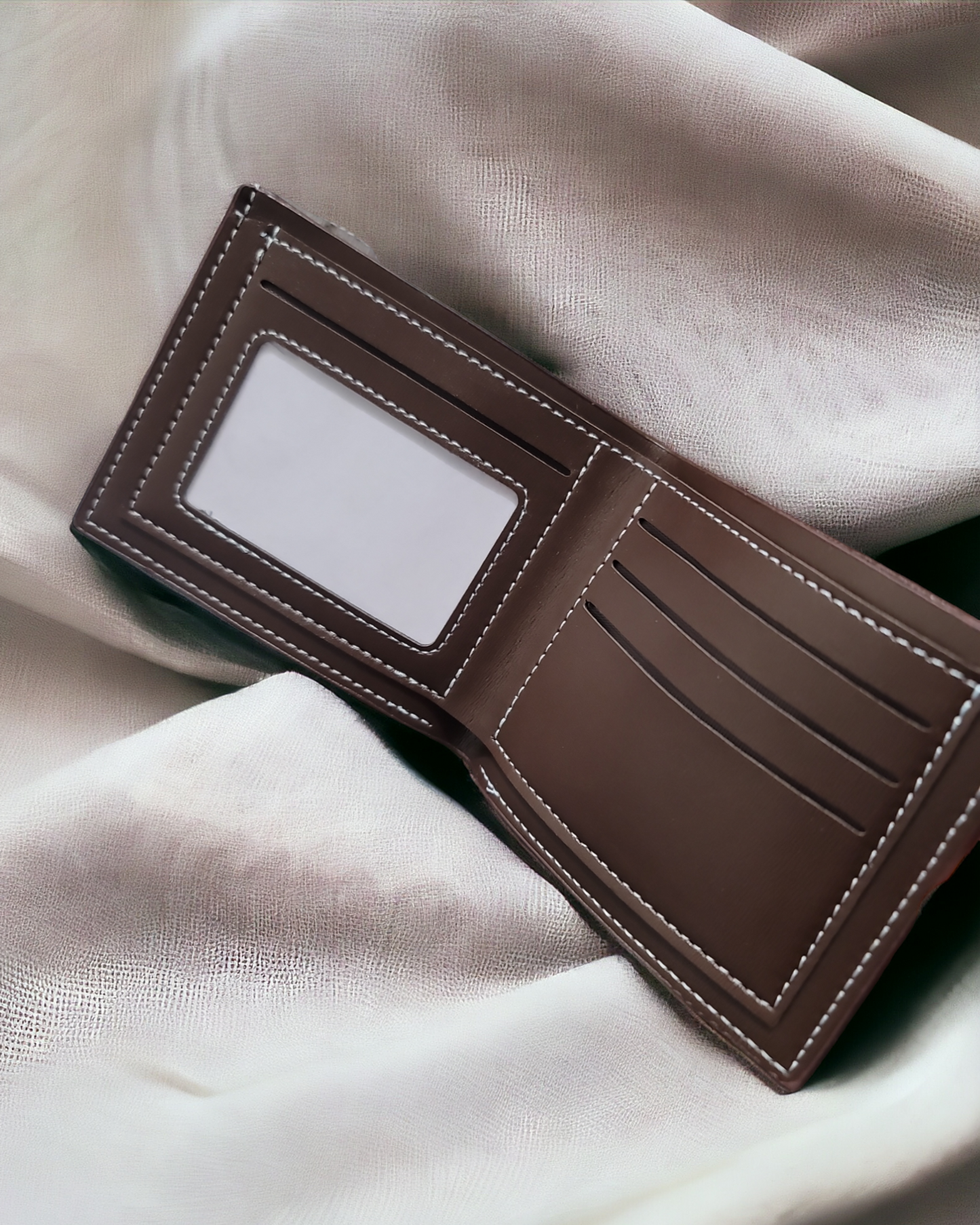 Mens Wallet Coffee Brown Pu Leather