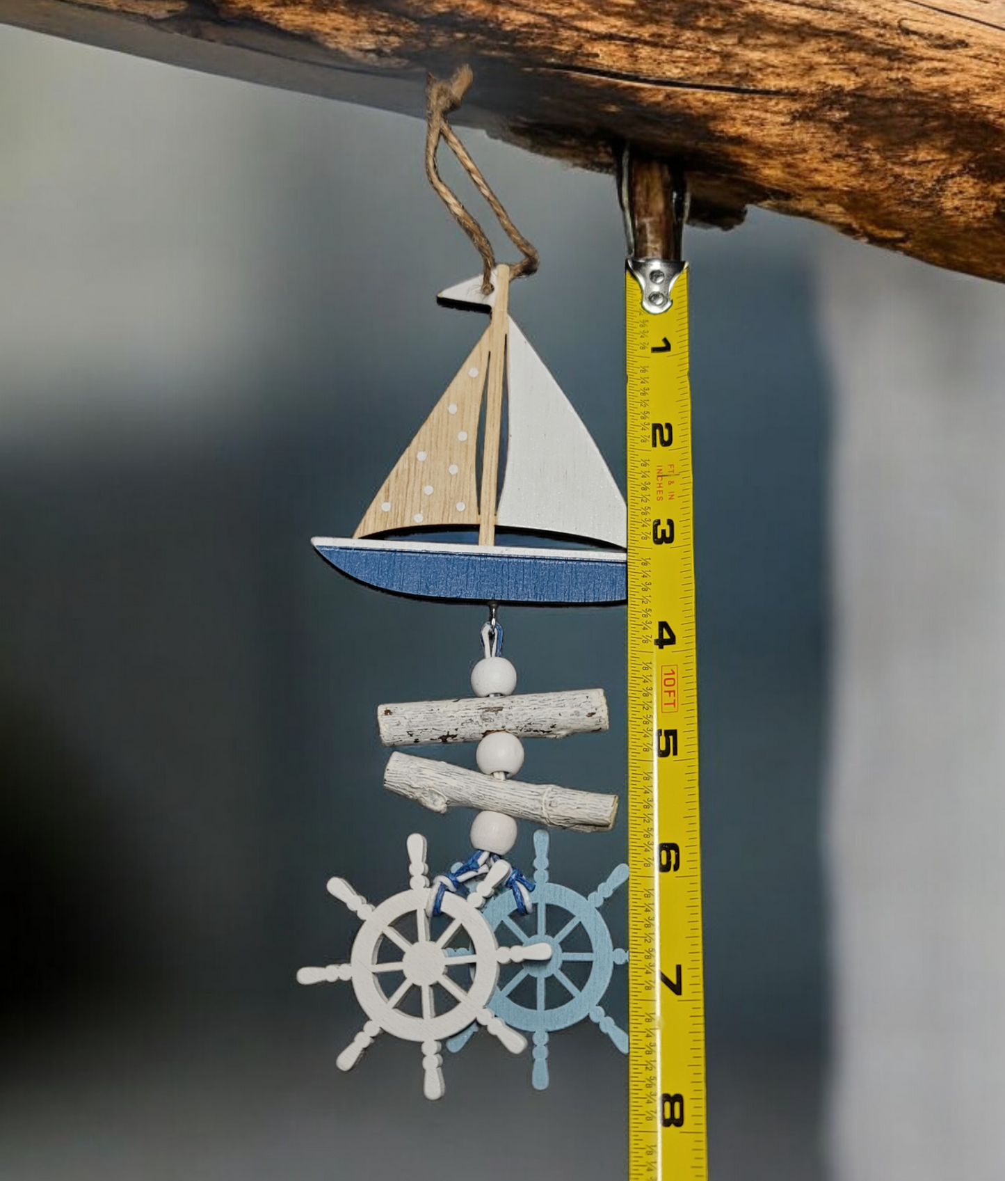 Wooden sail boat ornament