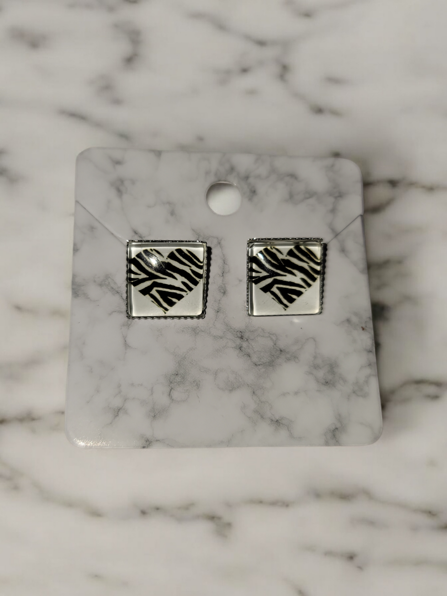 Zebra post stud earrings EDS Ehlers danlos syndrome awareness