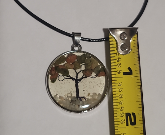 Tree of life necklace natural stone