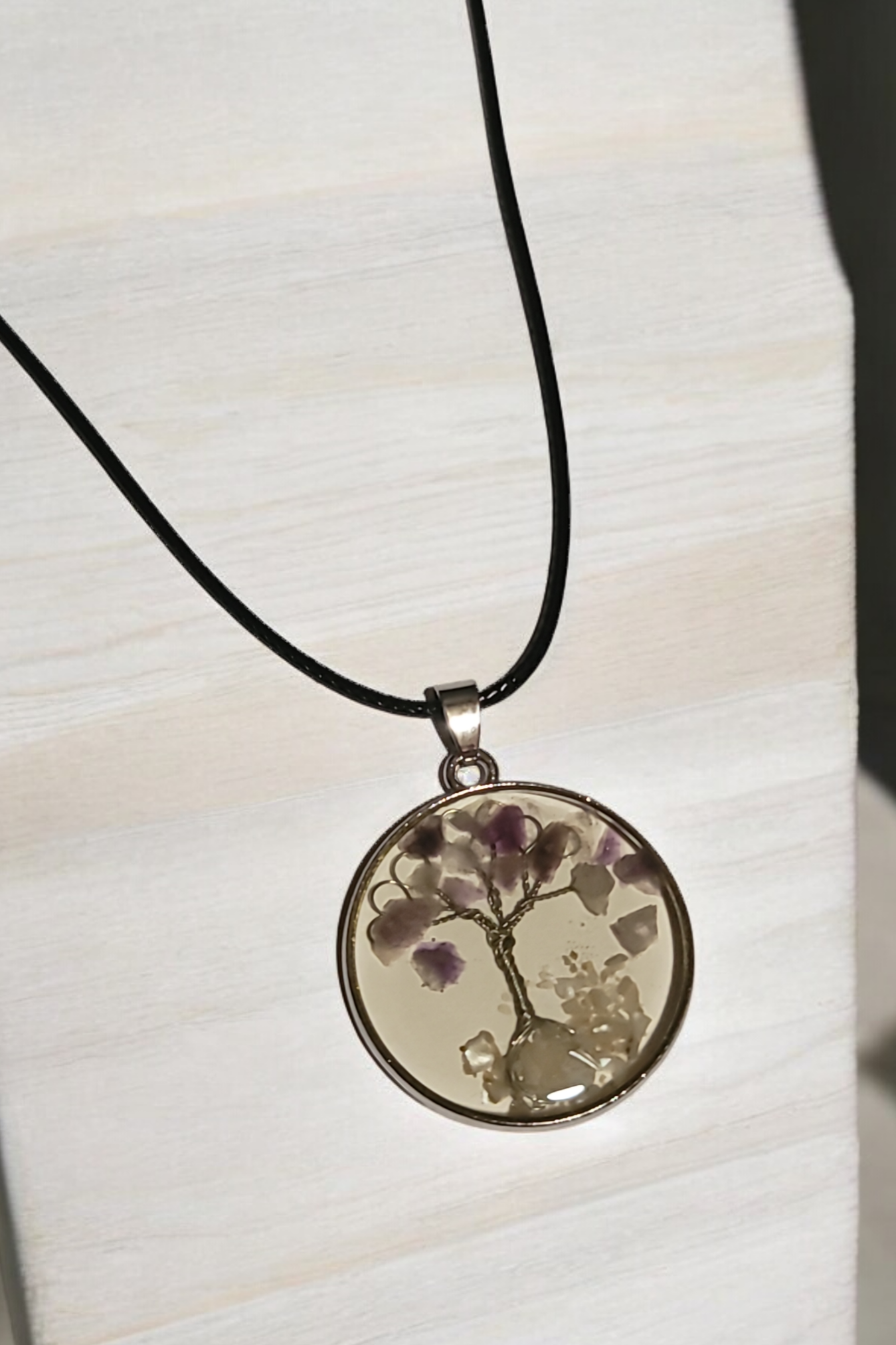 Tree of life necklace natural stone