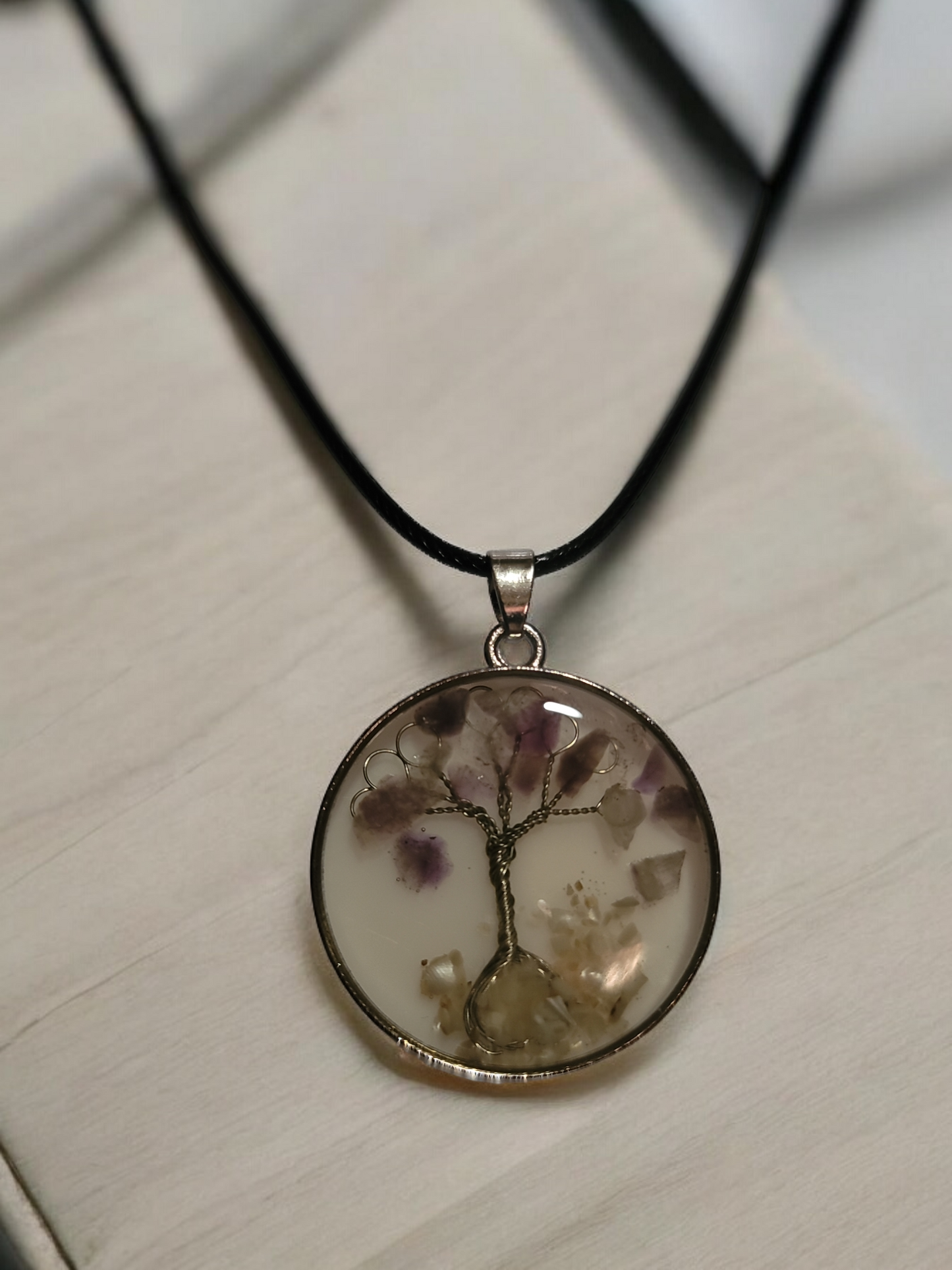 Tree of life necklace natural stone