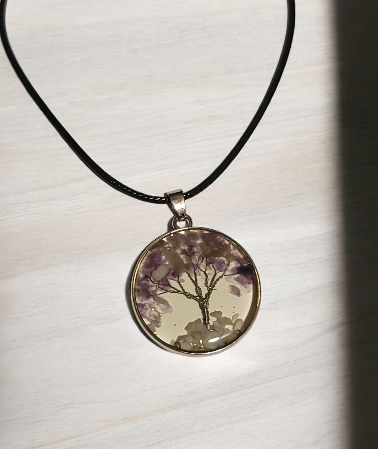 Tree of life necklace natural stone