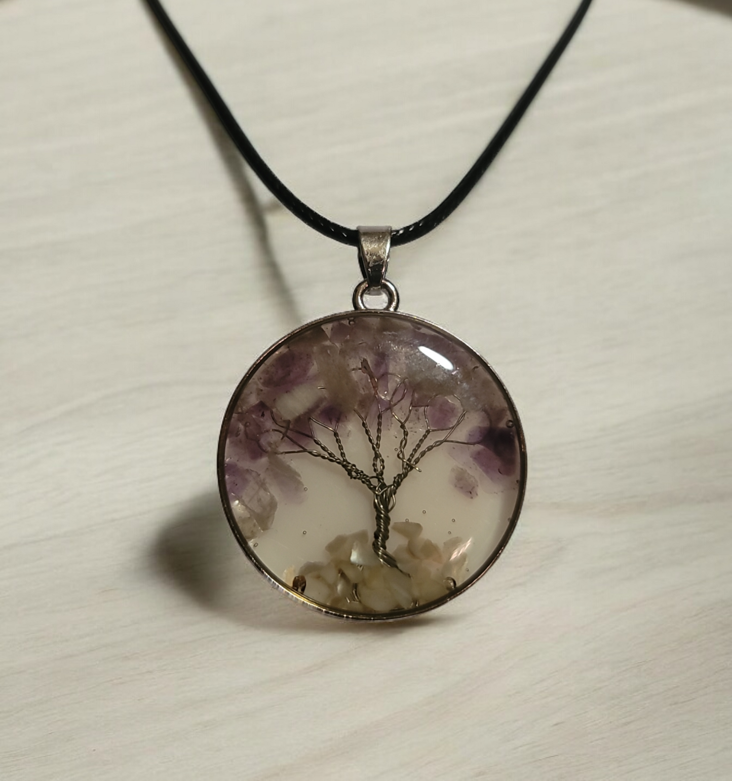 Tree of life necklace natural stone