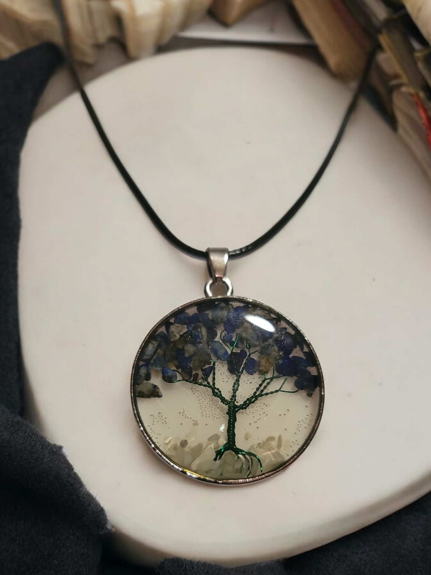 Tree of life necklace natural stone