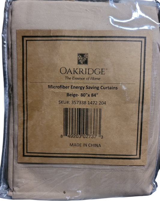 Oakridge Microfiber energy saving curtains beige