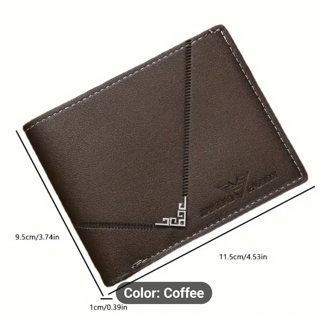 Mens Wallet Coffee Brown Pu Leather