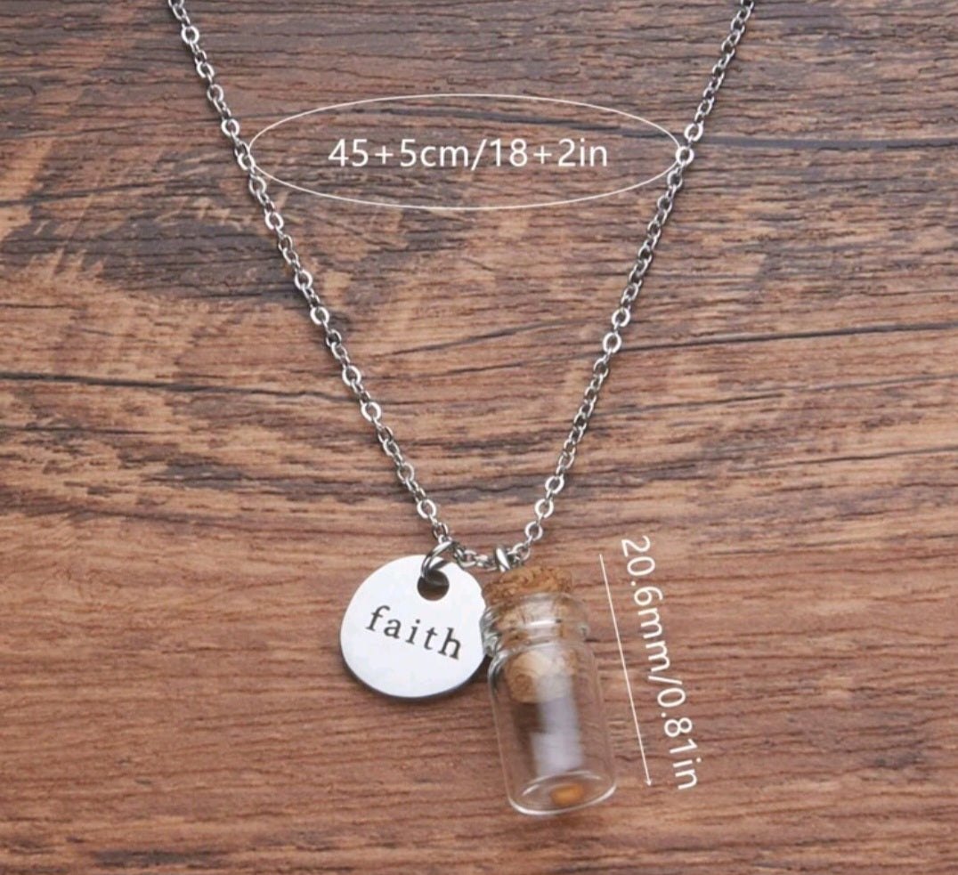 Faith Mustard Seed Stainless Steel Pendant Necklace