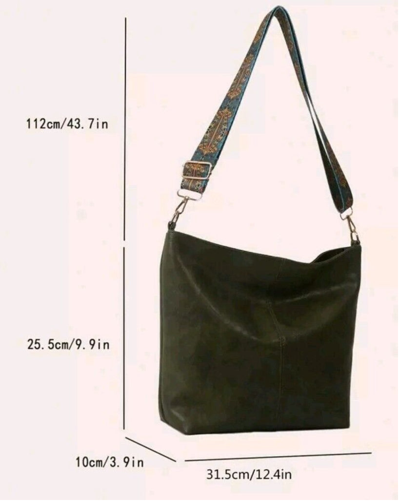 Large Green Tote Pu Leather