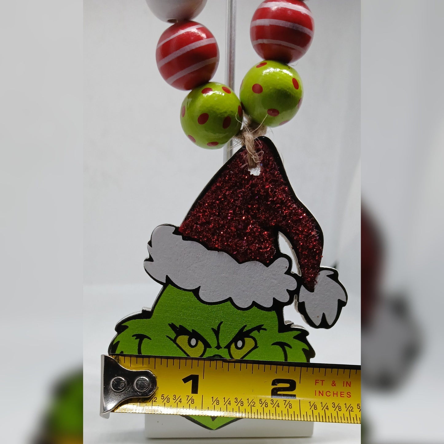 Handmade By BB Grinch Christmas Ornament