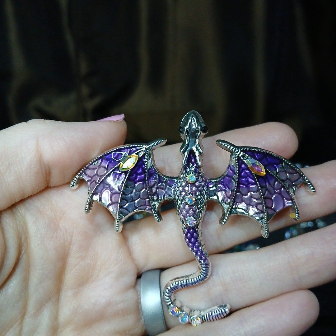 Purple Dragon Brooch