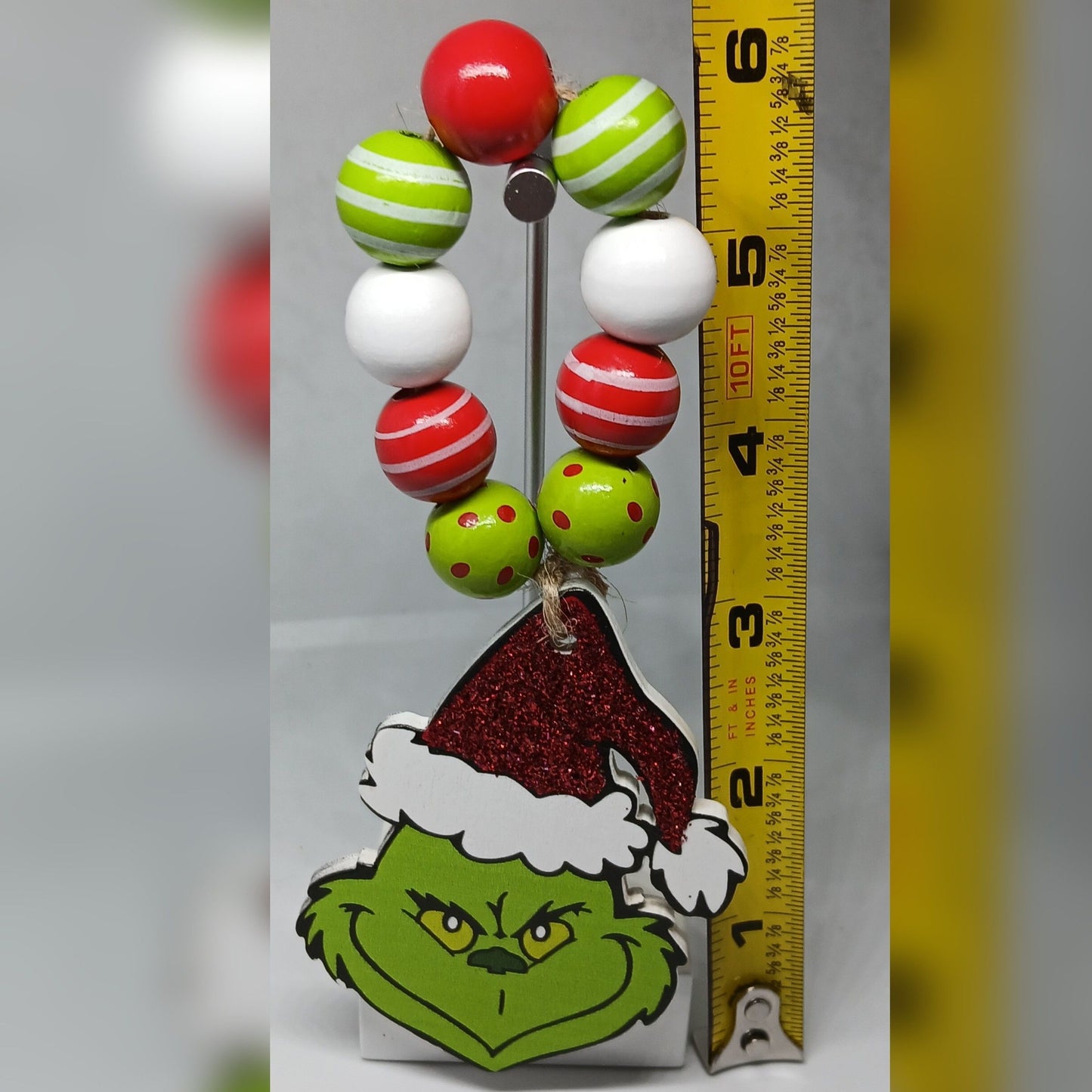 Handmade By BB Grinch Christmas Ornament