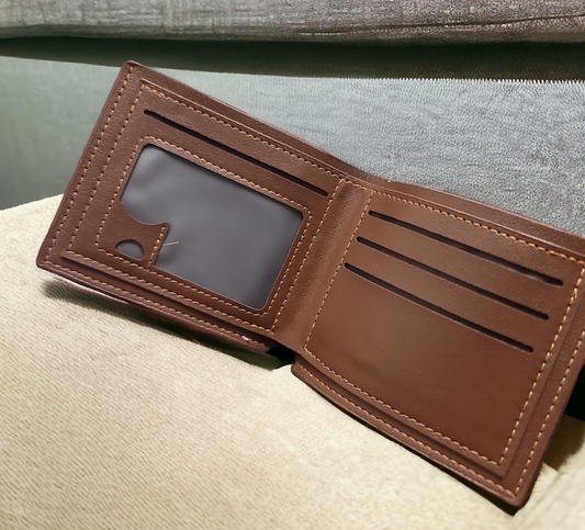 Mens Wallet Brown Pu Leather