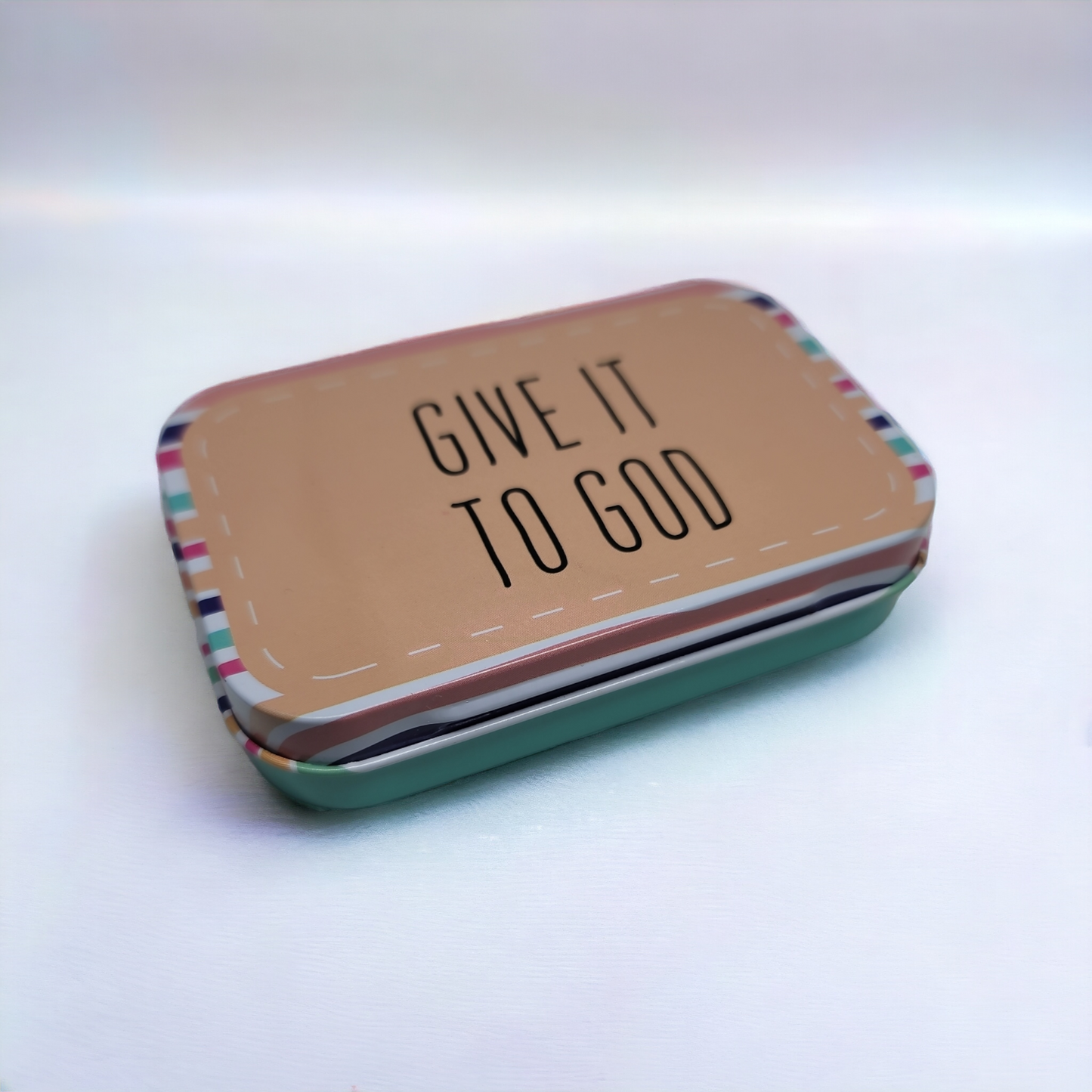 Metal Tin Prayer Box Mini Notepad Pencil