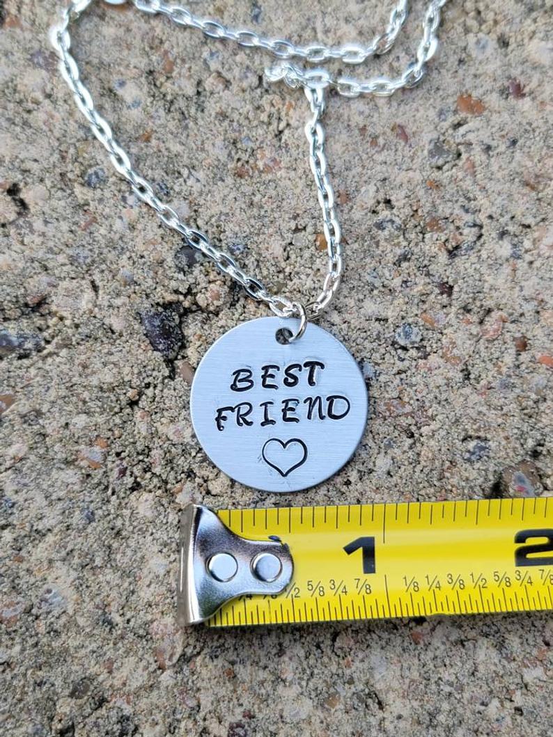 Hand stamped Best Friend Personalized custom necklace