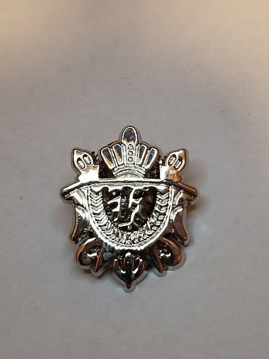 Silver shield pin badge