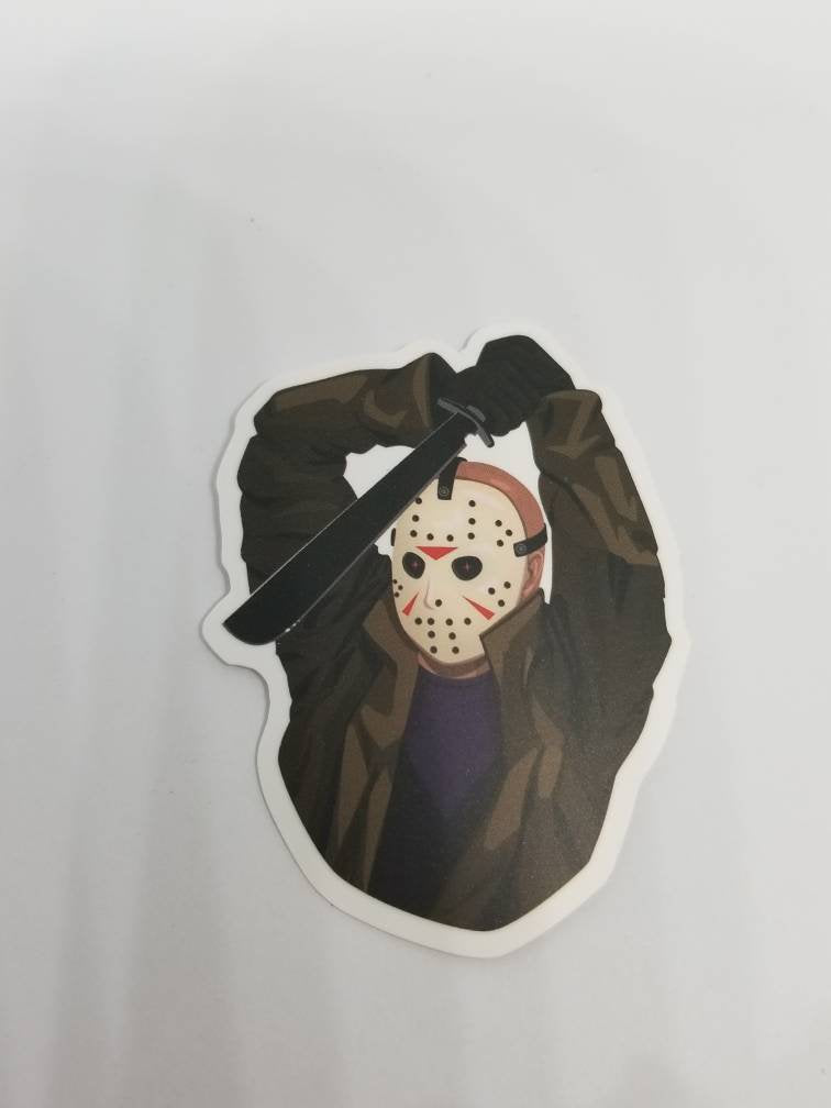 Friday the 13th Jason Voorhees Hockey Mask machete horror sticker