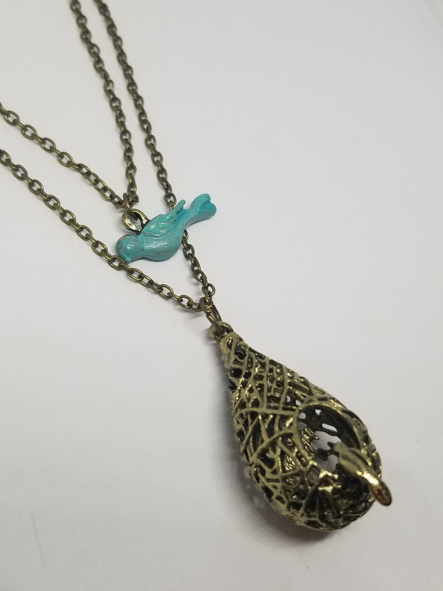 Vampire Diaries Elena Gilbert bird bronze pendant necklace