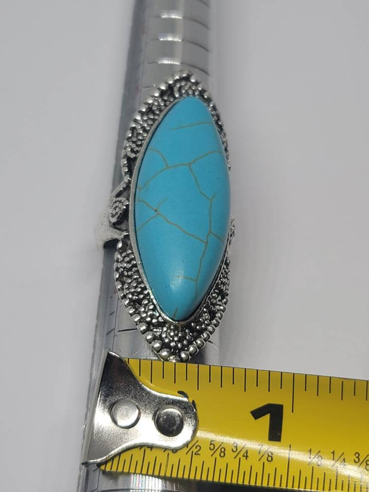 Silver turquoise ring size  7