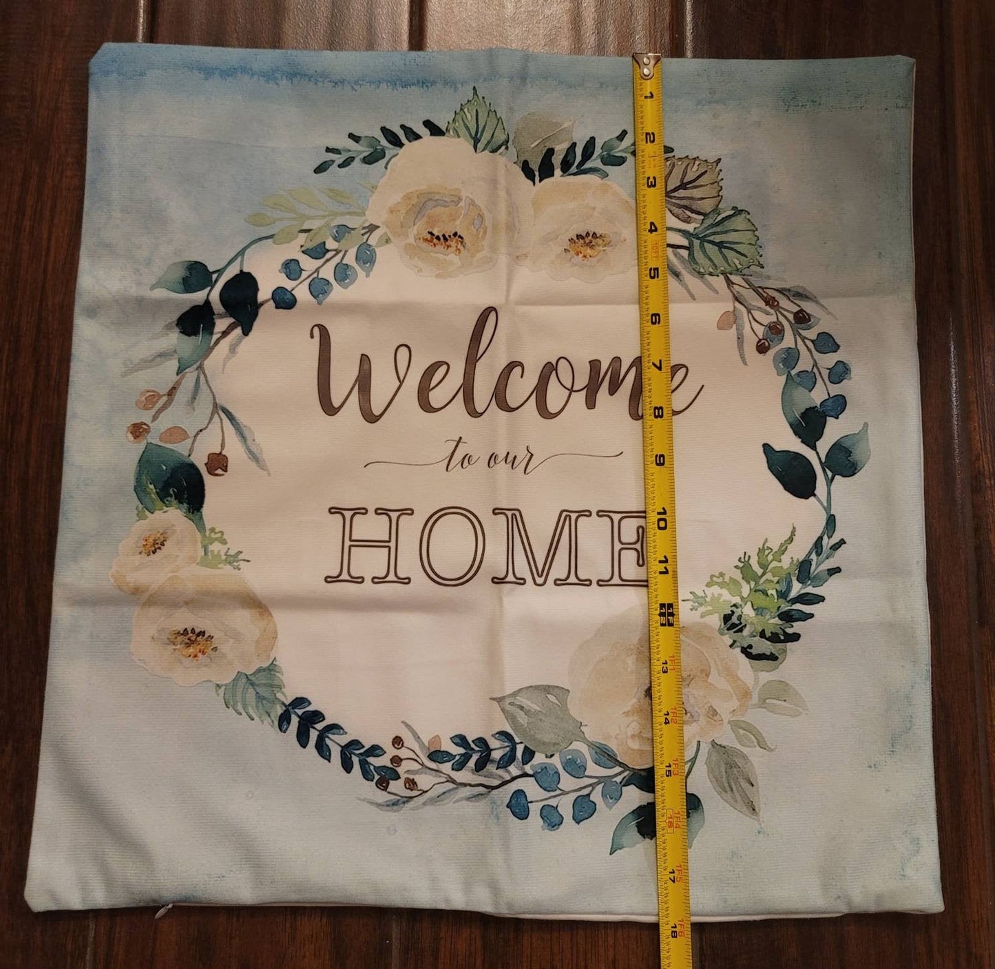 Flowers floral pillow cover zip up without filler welcome to our home