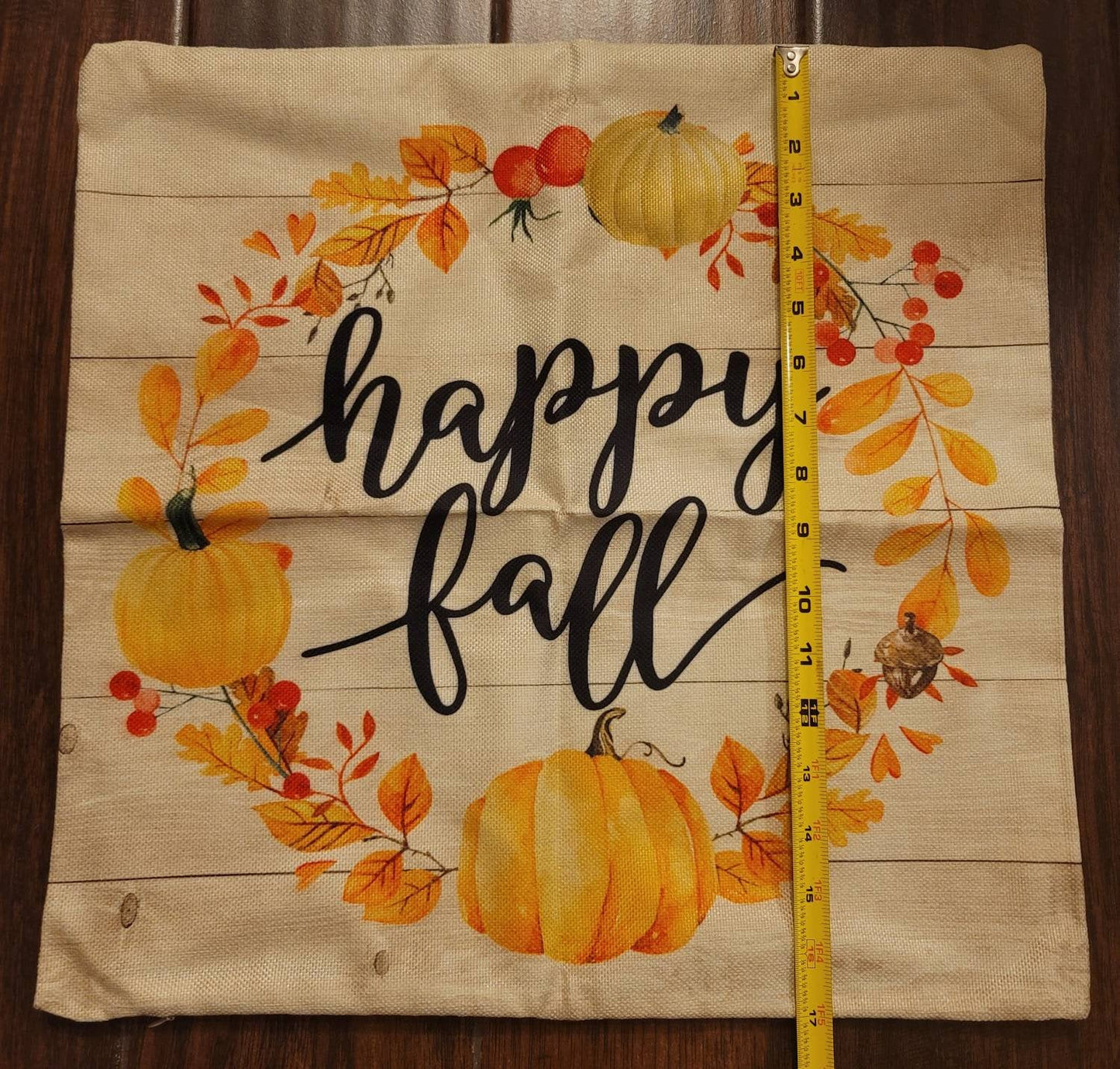 Happy fall pumpkin pillow cover zip up without filler