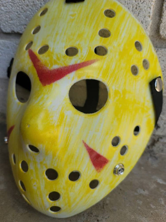 Horror Friday the 13th Jason Voorhees hockey mask yellow