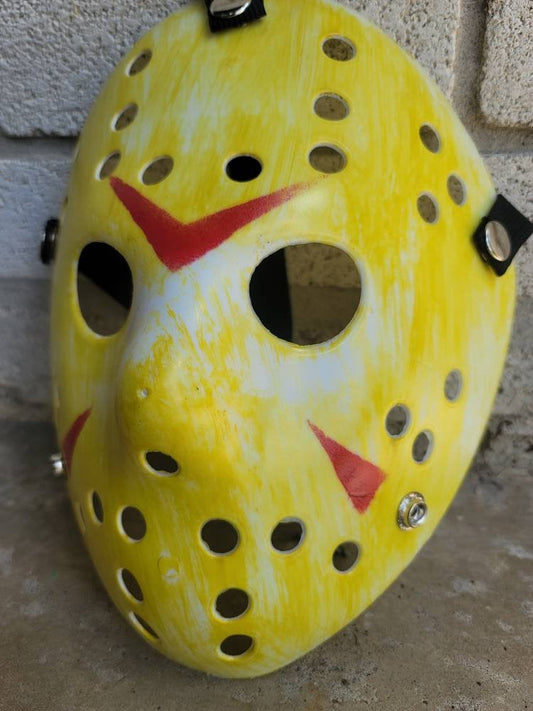 Horror Friday the 13th Jason Voorhees hockey mask yellow