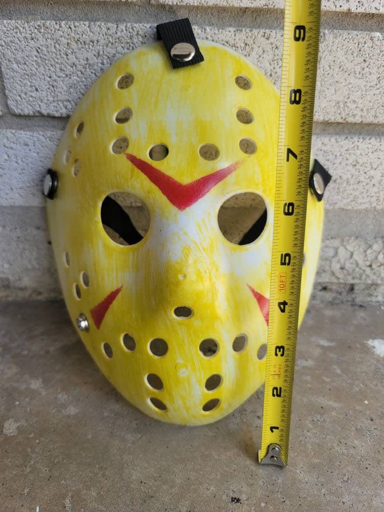 Horror Friday the 13th Jason Voorhees hockey mask yellow