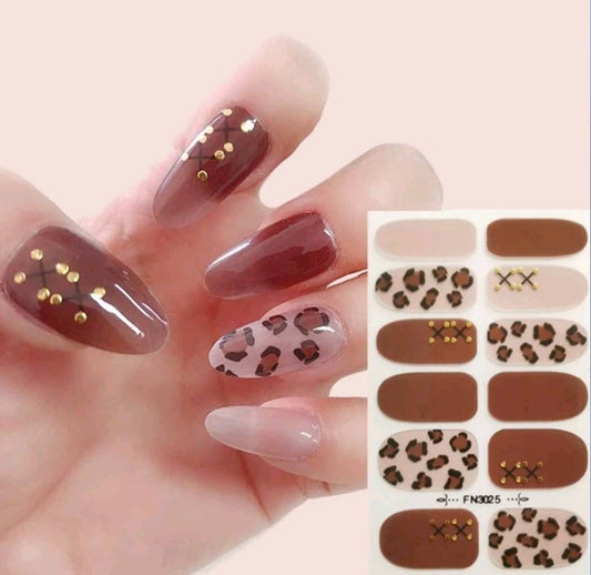 Leopard nail wraps stickers diy nails