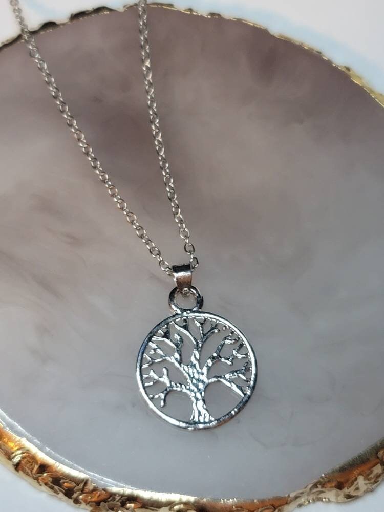 Tree of life silver Dainty necklace