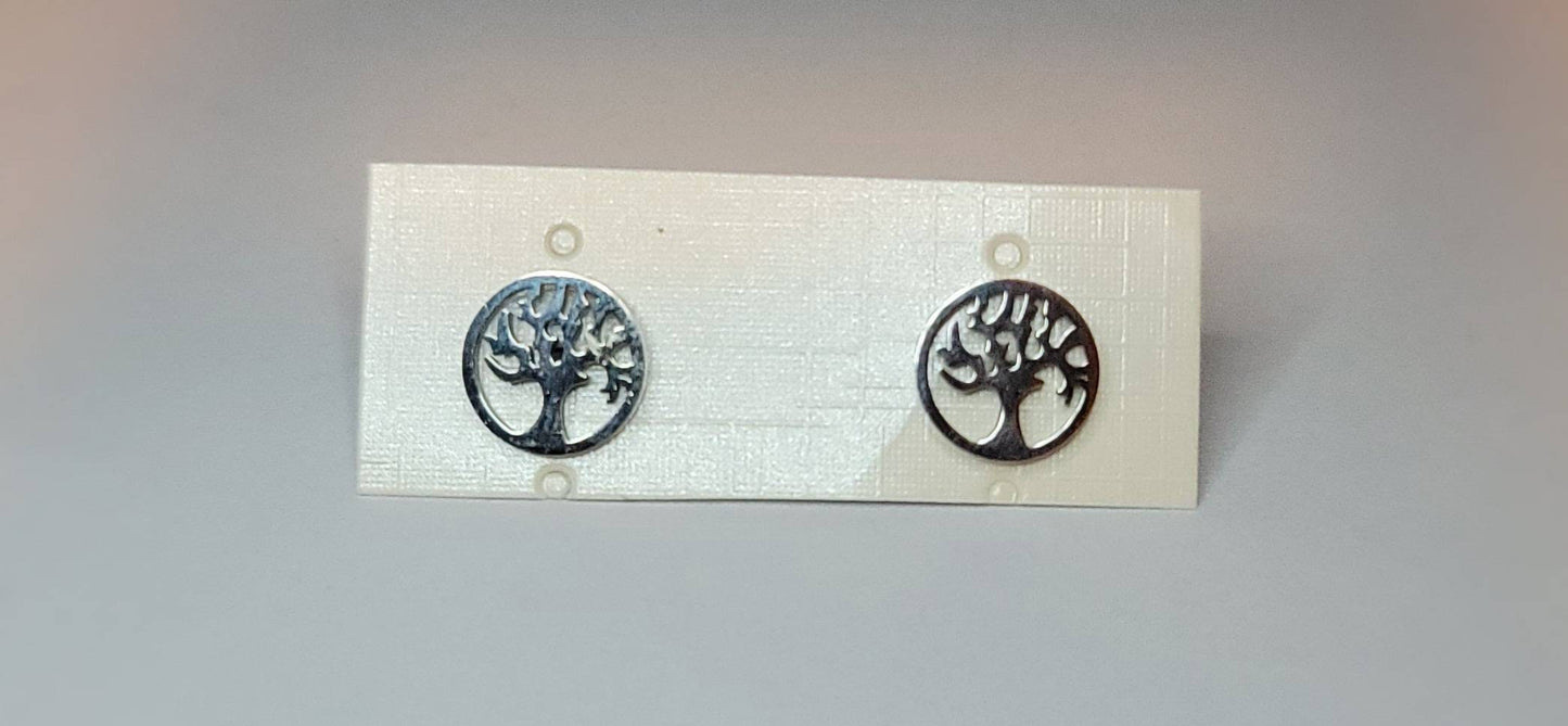 Tree of life silver post stud earrings