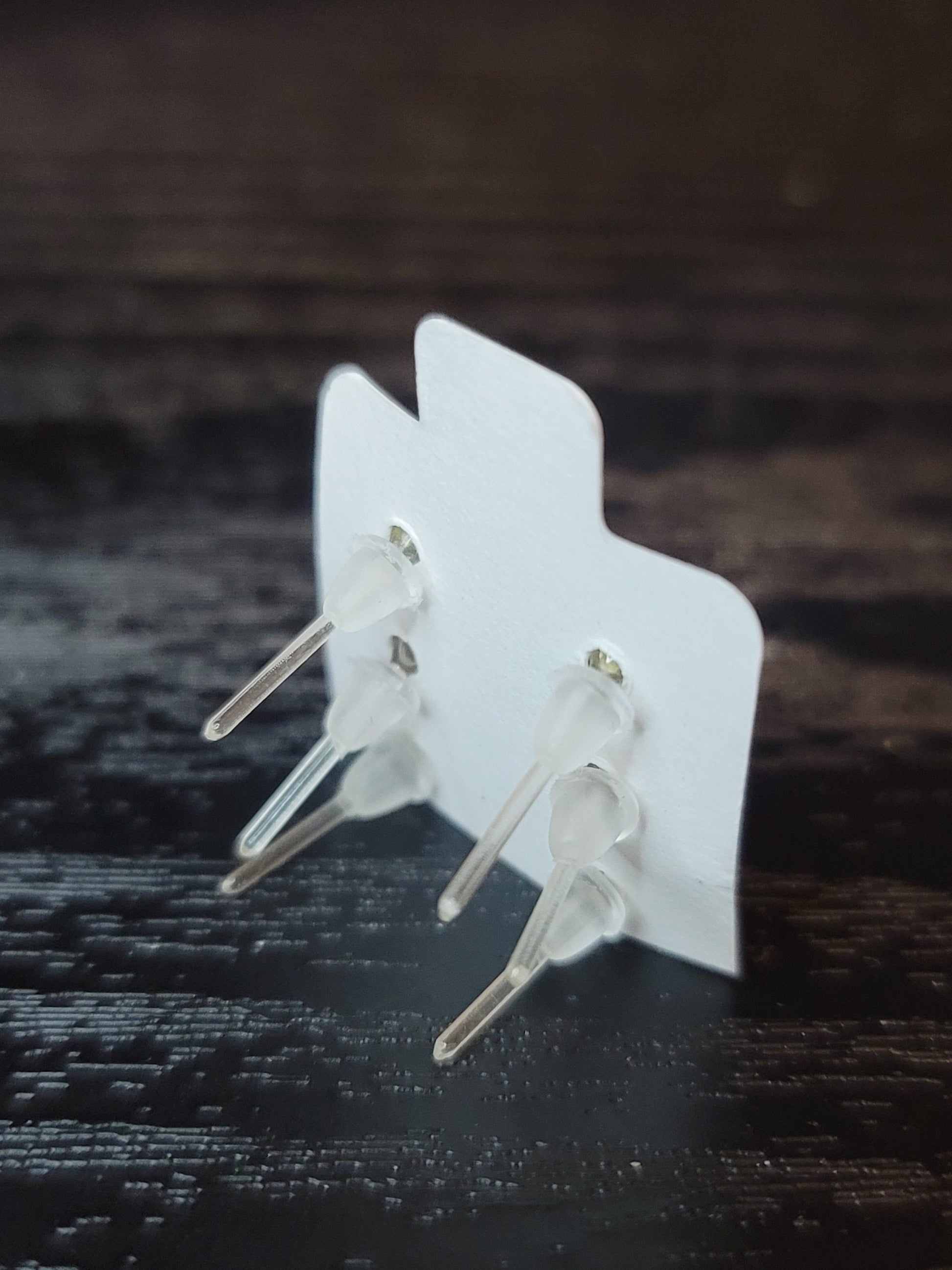 Hypoallergenic Rhinestone tiny post stud earrings plastic post 3 pairs