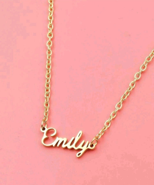 Dainty Name necklace Emily gold Stainless steel pendant necklace gift for her
